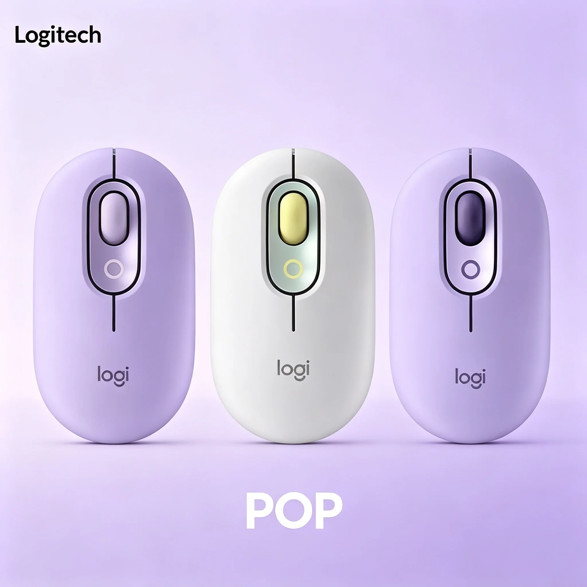 Logitech POP Mouse Bluetooth Multi Pairing Mouse Silent Click Mice for PC Laptop Mac