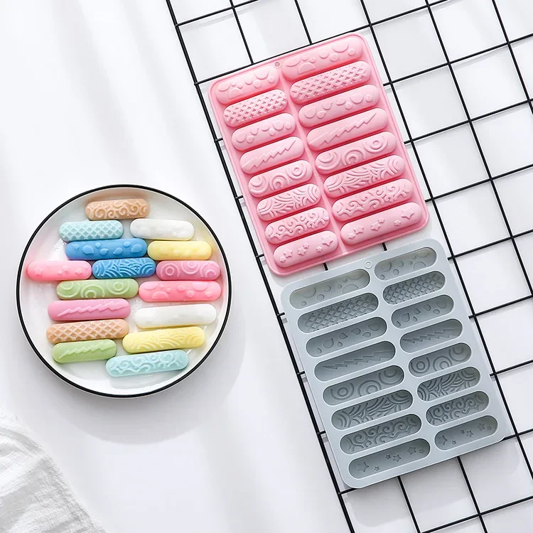 Silicone Molds with 8 Different Textures, Long and Short Sticks, Cake Energy Bars, Chocolate Molds, Baking Accessories