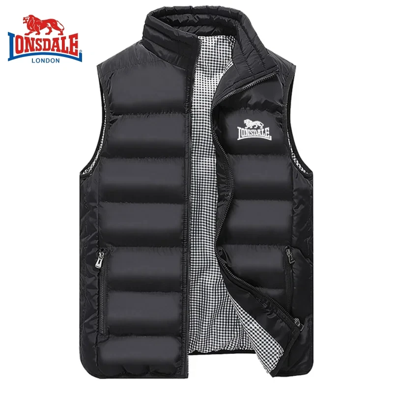 Men\'s Embroidery Brand High Quality Warm Vest Vest, Autumn and Winter Luxury Fashion Brand, Sleeveless Outdoor Windproof Jacket