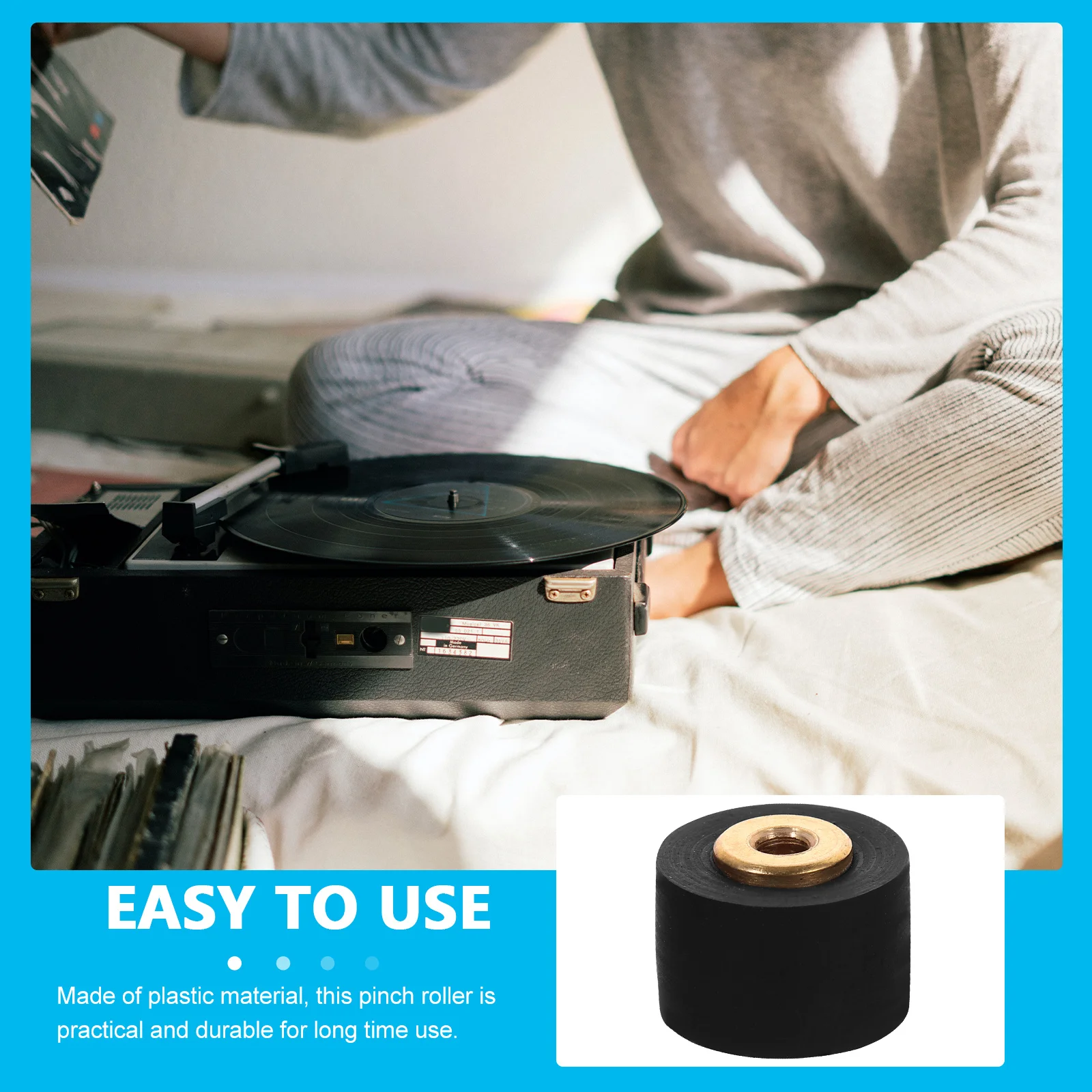 2Pcs Pinch Roller 10mm Pulley Wheel for Recorder Radio Tape Audio Repair Maintenance Durable Rubber Material Pinch Roller