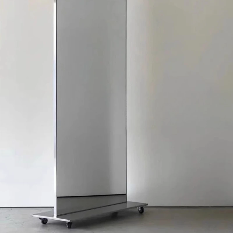 

Full body dressing mirror movable floor mirror dance fitting thin and tall beauty clothing store large