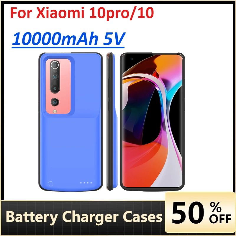 

10000mAh Battery Charger Cases for Xiaomi 10pro/10 Lite Power Bank External Backup Charger Cases Mobile Phone Accessories