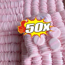 50pcs Round Powder Puff Soft Makeup Sponge for Face Make Up Eyes Contouring Shadow Cosmetic Washable Velvet Makeup Puff Tools