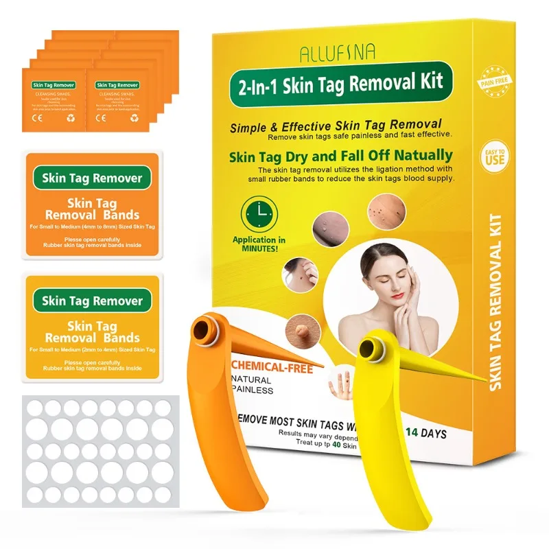 

Large and Small Orange Skin Tag Removal Kit TagBand Tool To Remove Skin Tags and WartsExcept for The Godly Device