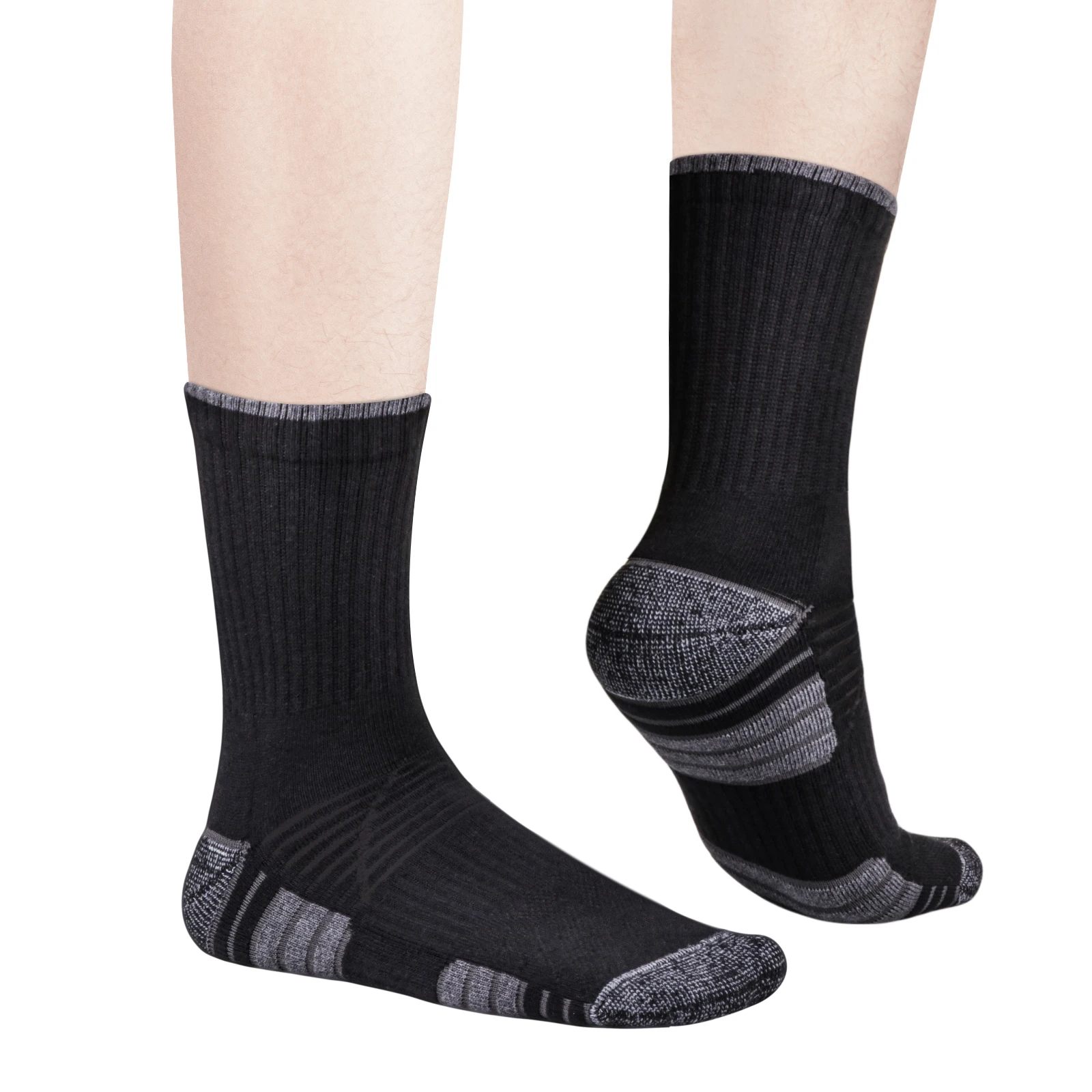 YUEDGE Men\'s Moisture Wicking Casual Athletic Socks Performance Cotton Cushioned Crew Work Boot Socks for Men (6 Pairs)