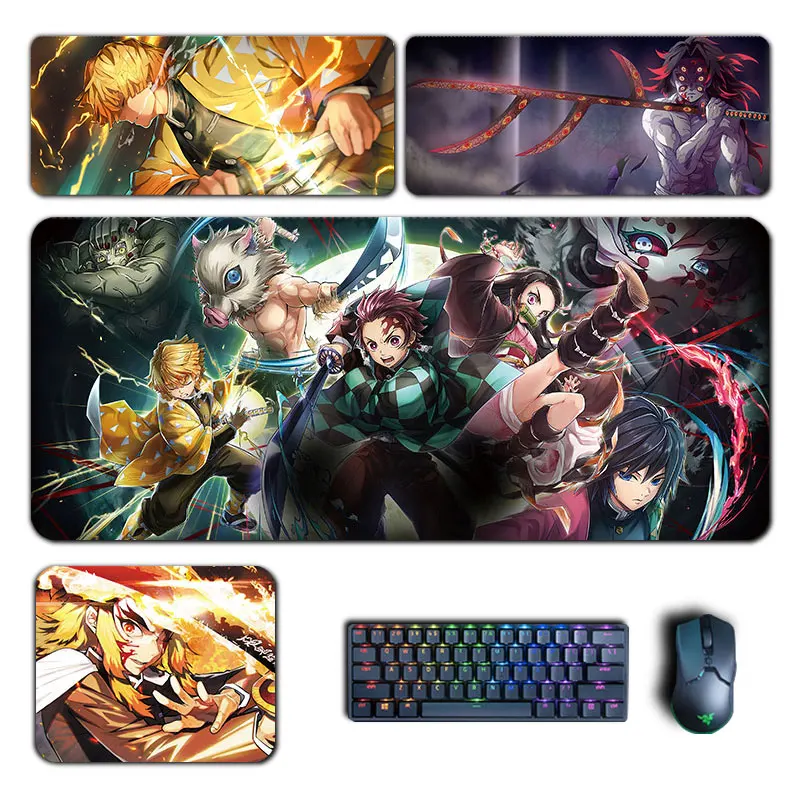 Anime Demon Slaye Mouse Pad Tanjirou Nezuko Mitsuri Hashira XXL MousePad Manga Computer Laptop Keyboard Accessories Desk Mat