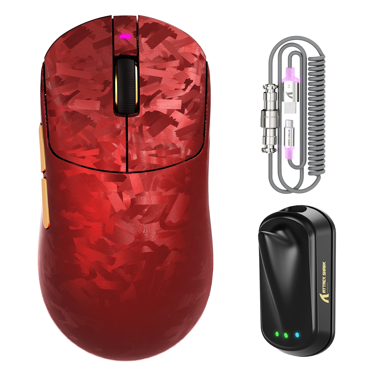 ATTACK SHARK RS3Ultra Tri-Mode Wireless Gaming Mouse With Coiled