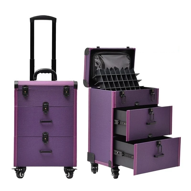 

Multifunctional Makeup Case,travel Cosmetic Trolley Case,Professional Beauty and Nail Trolley Luggage,tattoo Storage Toolbox New