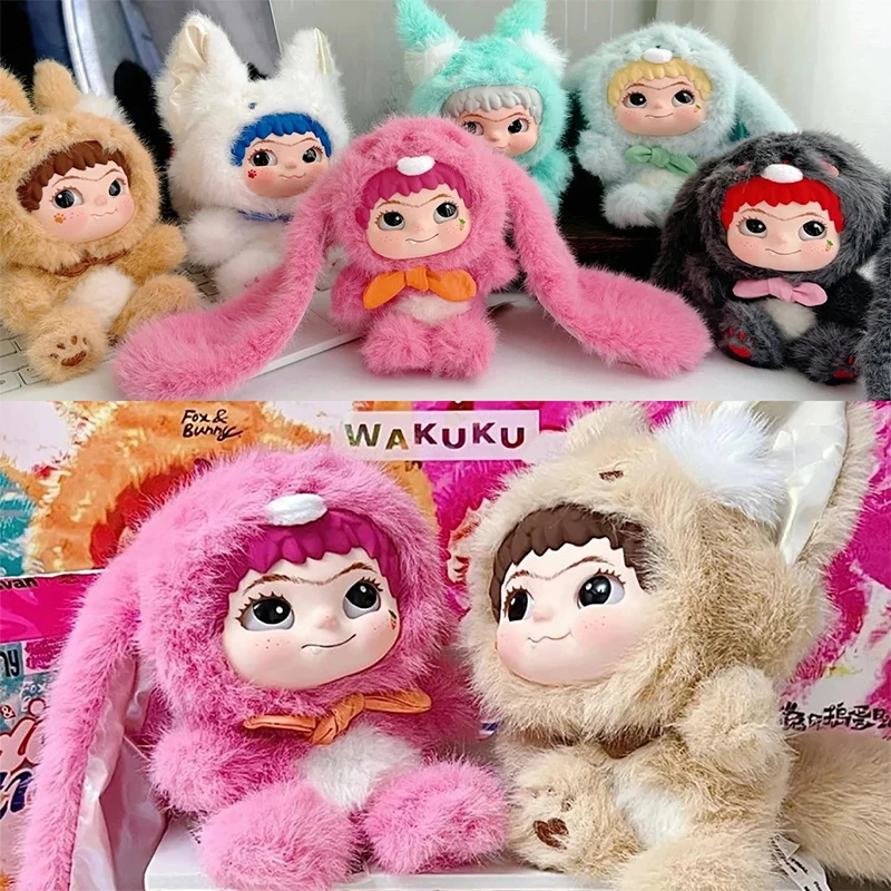

/Wakuku Fox Bunny Treat Blind Box, милый плюшевый персонаж, украшение, фигурка, загадочная коробка, аниме-кукла, брелок-сюрприз, сумка, аксессуары