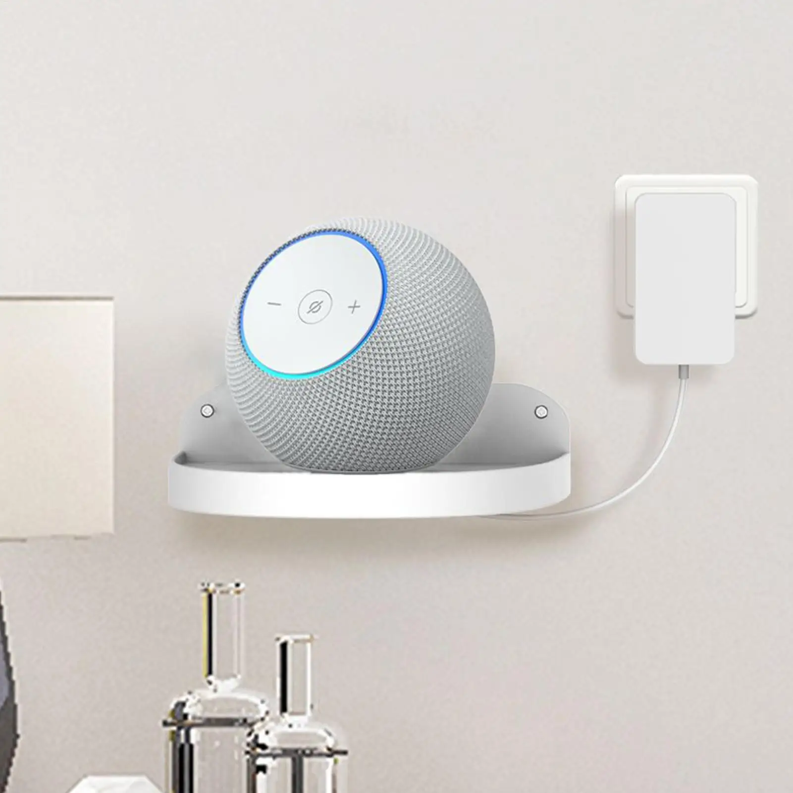 Speaker Wall Mount Space-Saving Adjustable Storage Wireless Speaker Holder Wall Shelf for Home Office Living Room Bedroom