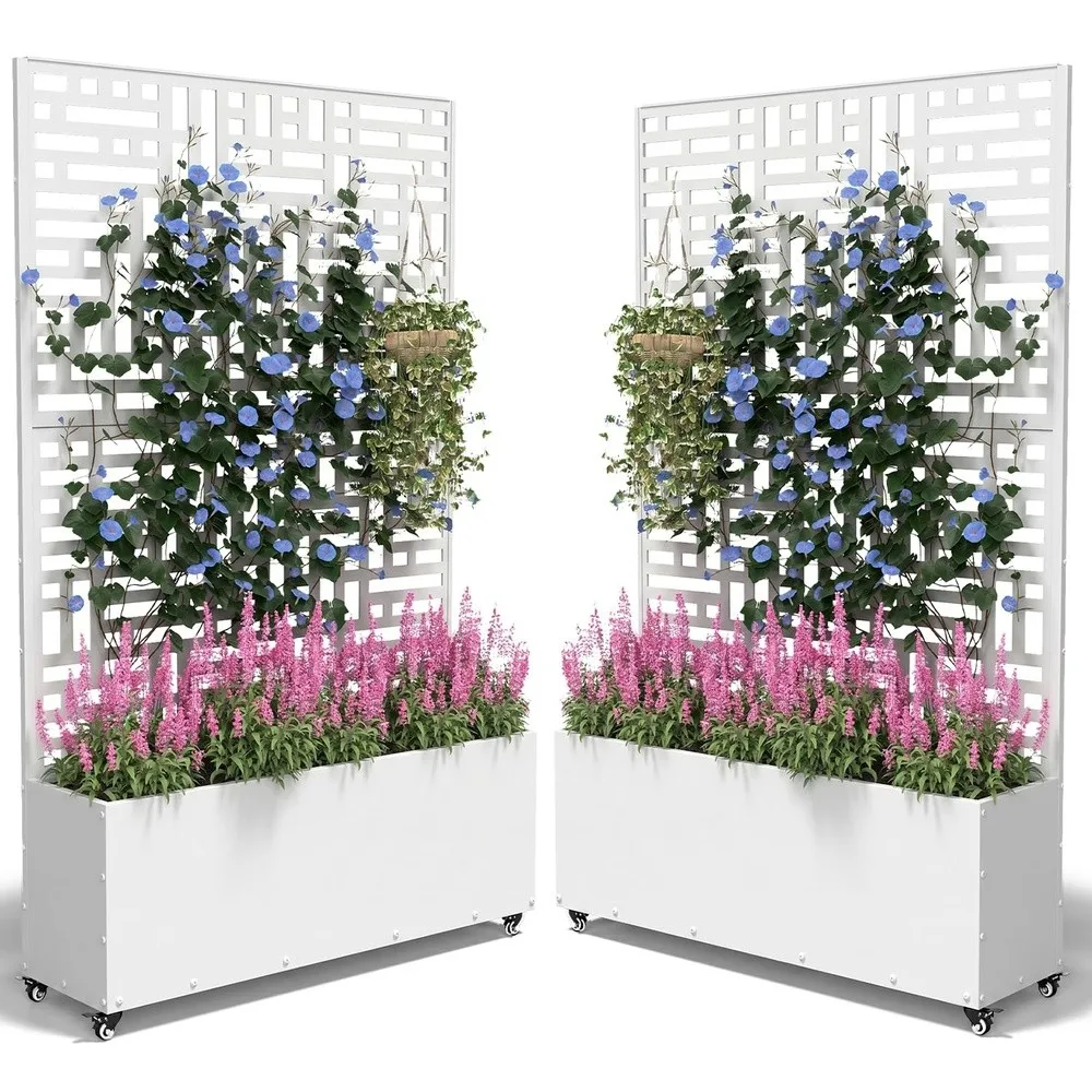 Metal Planter Box with Trellis 70.9