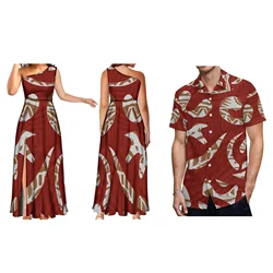 Polynesian Tribal Retro Style Off Shoulder Dress Trendy Summer Resort Wear Islands Style One Shoulder  Dress For Club Party