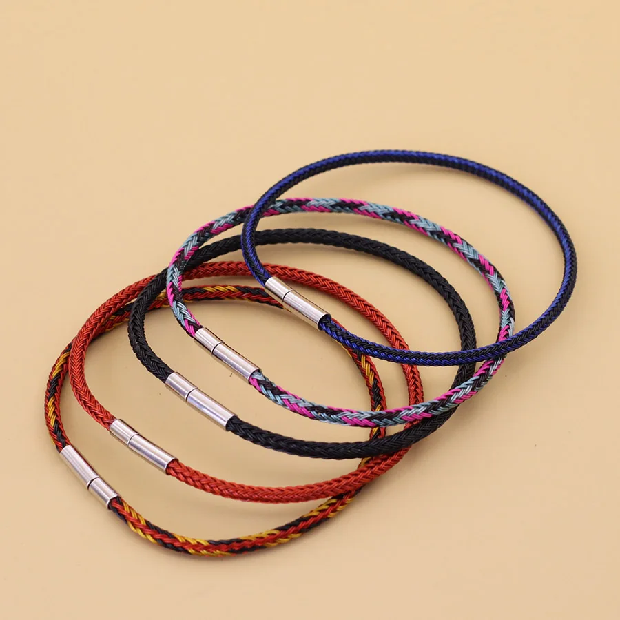 3mm Thin Stainless Steel Wire Bracelet For Men Good Luck Red Bangle Handmade Pulseras Rojas Hiphop Wrap Braslet Gifts For Him