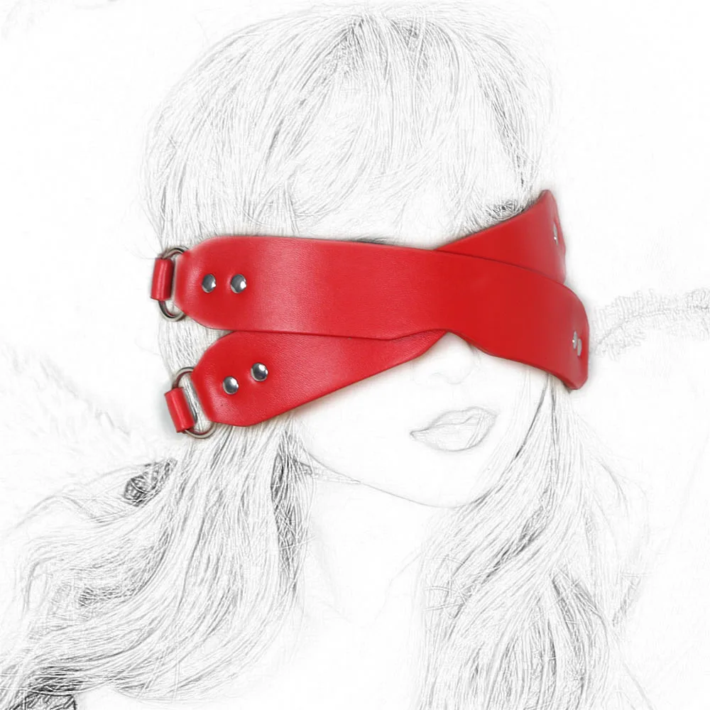 Punk Cross Blindfolds Masks PU Leather Half Face Mask Cosplay Costume Accessory Women's Sexy Masquerade Parties Clothing