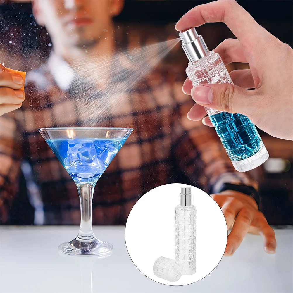 

2Pcs Spray Bottle Cocktail Atomizer Crystal Glass Empty Sprayer Travel Bartending Tools Small Handheld Refillable