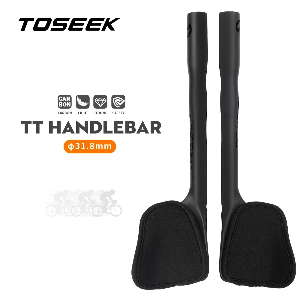 

TOSEEK Carbon Fiber Bike Road TT Handlebar Rest Bar Ends 31.8mm Bicycle Rest Handlebar MTB Bike Parts With Sponge Elbow Pad