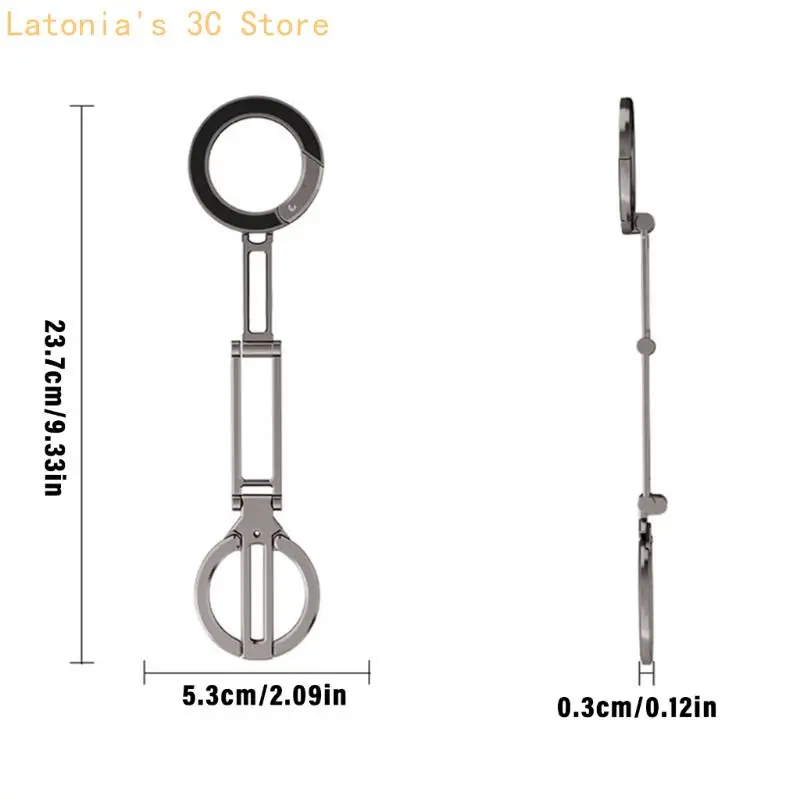 Ausziehbarer magnetischer Telefonständer, faltbare Halterbasis, verstellbarer Drehung, Karabiner-Design für 4,5–7 Zoll – Detail 6