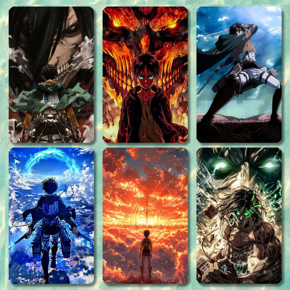 Eren Jaeger A-Attack on Titan Stickers Credit Card Visa Debit Bank Charge Card Bus Metro Waterproof Sticker Decal Decoration