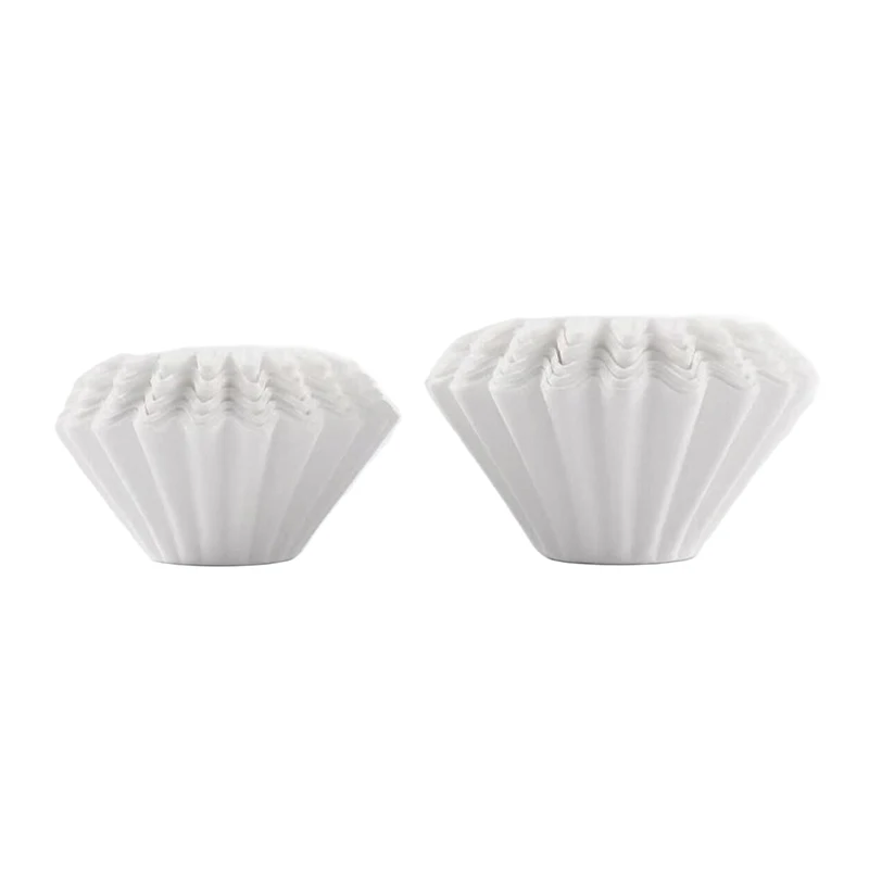 50 Uds. De papel de filtro desechable en polvo de café molido a mano, pulpa de registro en forma de cuenco, papel de filtro de taza de pastel de café hecho a mano americano