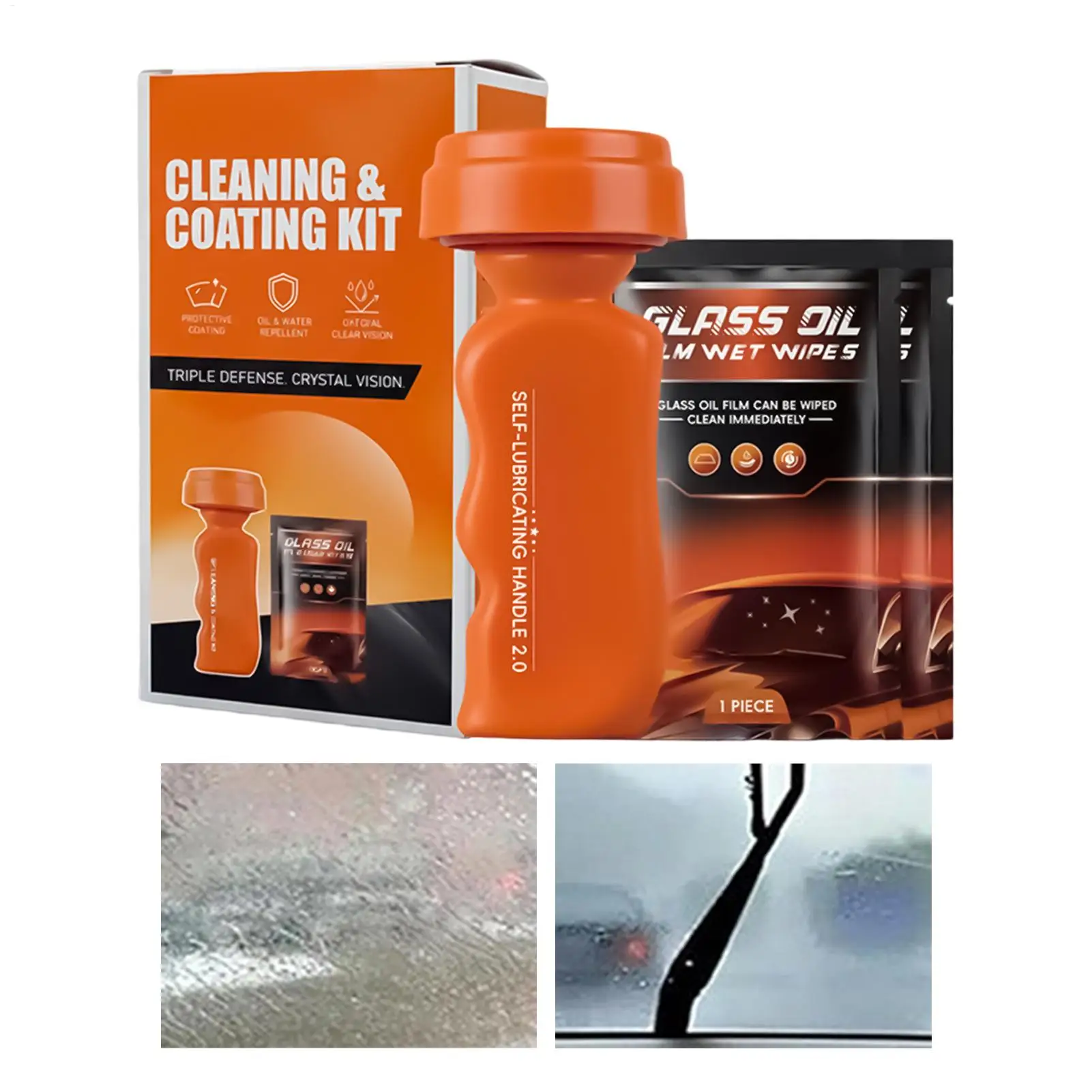 

Car Windshield Oil Film Remover Wet Wipes Rainproof Hydrophobic Coating Glass Cleaner Wipes for Auto Truck SUV Window Cleaning