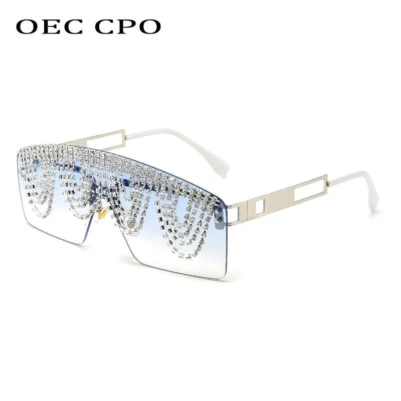 Diamonds One piece Sunglasses Women Goggle Oversized Luxury Rhinestone Sun Glasses Female UV400 Shades Shield Eyewear gafas sol