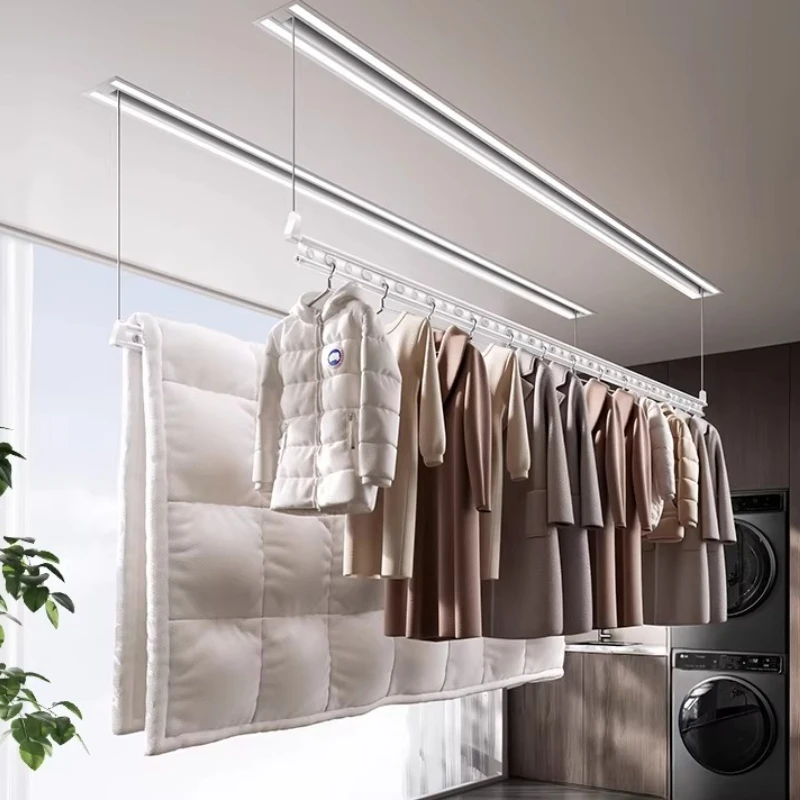 Hidden Balcony Embedded Hidden Drying Rod Household Automatic Lifting Can Be Flipped