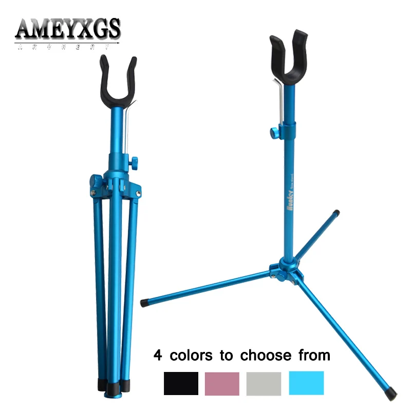 1pc Aluminum Alloy Tripod Bow Stand Recurve Bow Longbow Protable Foldable Bracket Rack Hunting Shooting Accessories