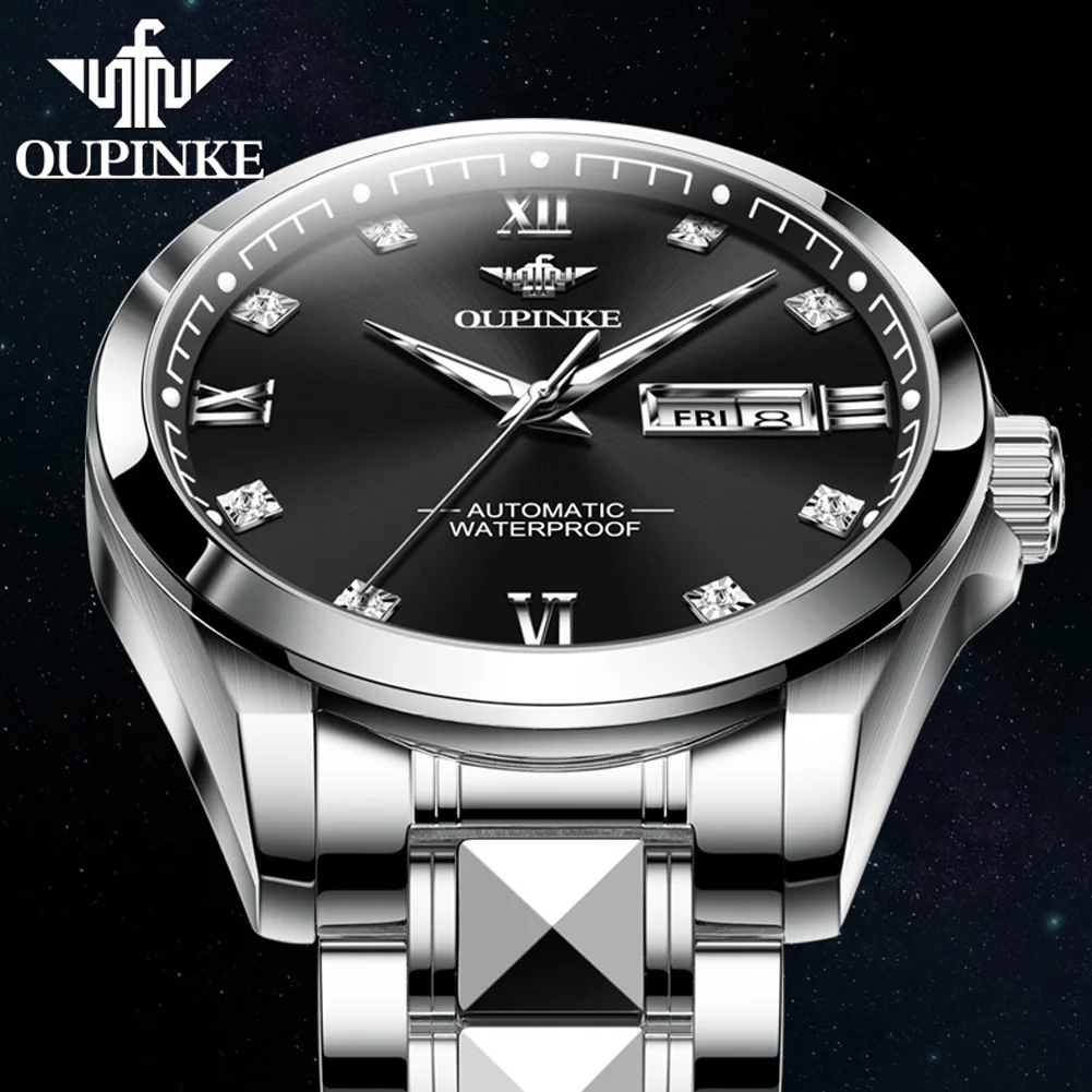 OUPINKE 3262 Mens Watch High Quality Fully Automatic Mechanical Watch 50M Waterproof Week Date Watch Original Luxury Top Brand