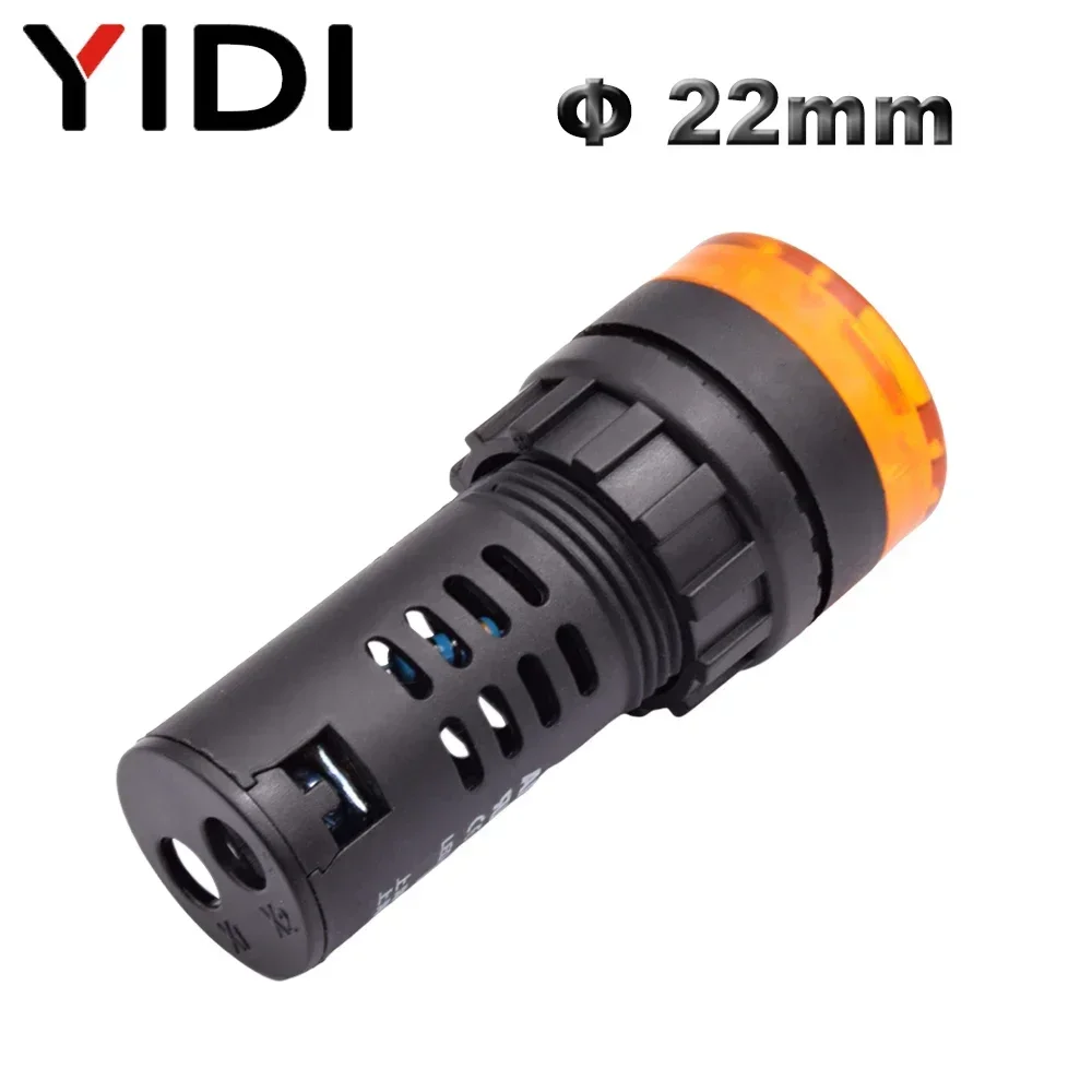 22mm Flash Led Indicator Warning Light Intermittent Buzzer AD16 22SM Panel Mount 12V 24V 110V 220V Alarm Signal Lamp Red Green