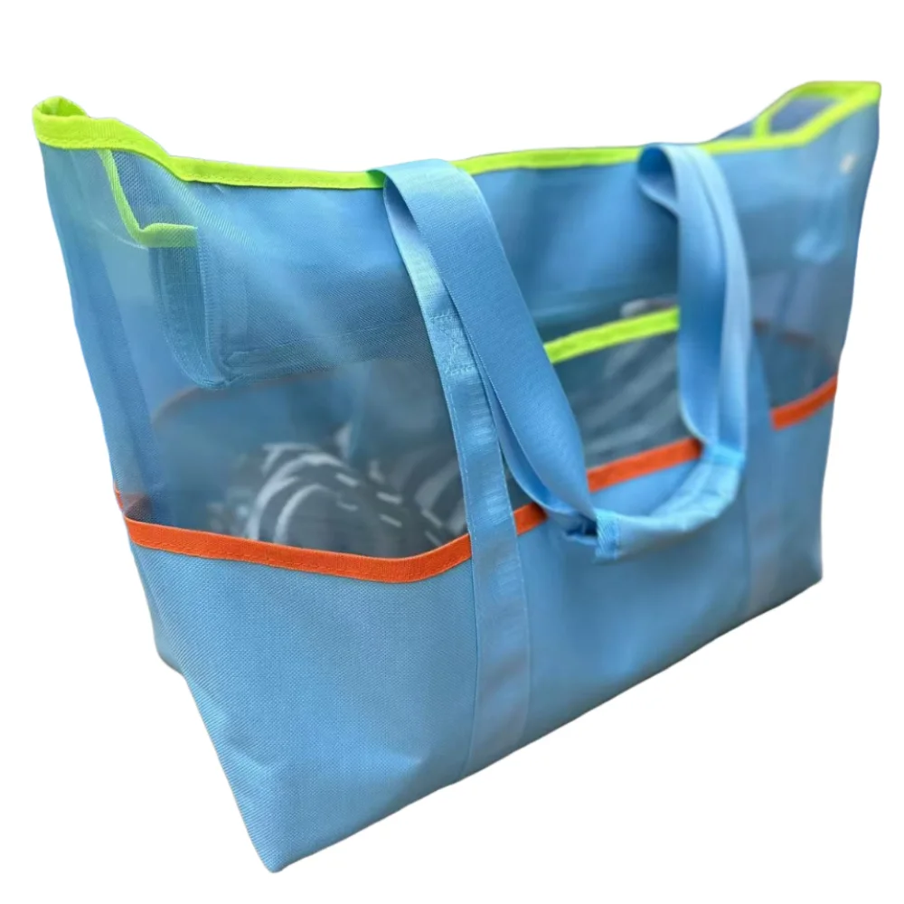 

Сетчатая пляжная сумка с несколькими карманами, портативный органайзер для туалетных принадлежностей большой емкости, сумка для хранения, легкая дышащая сумка для плавания