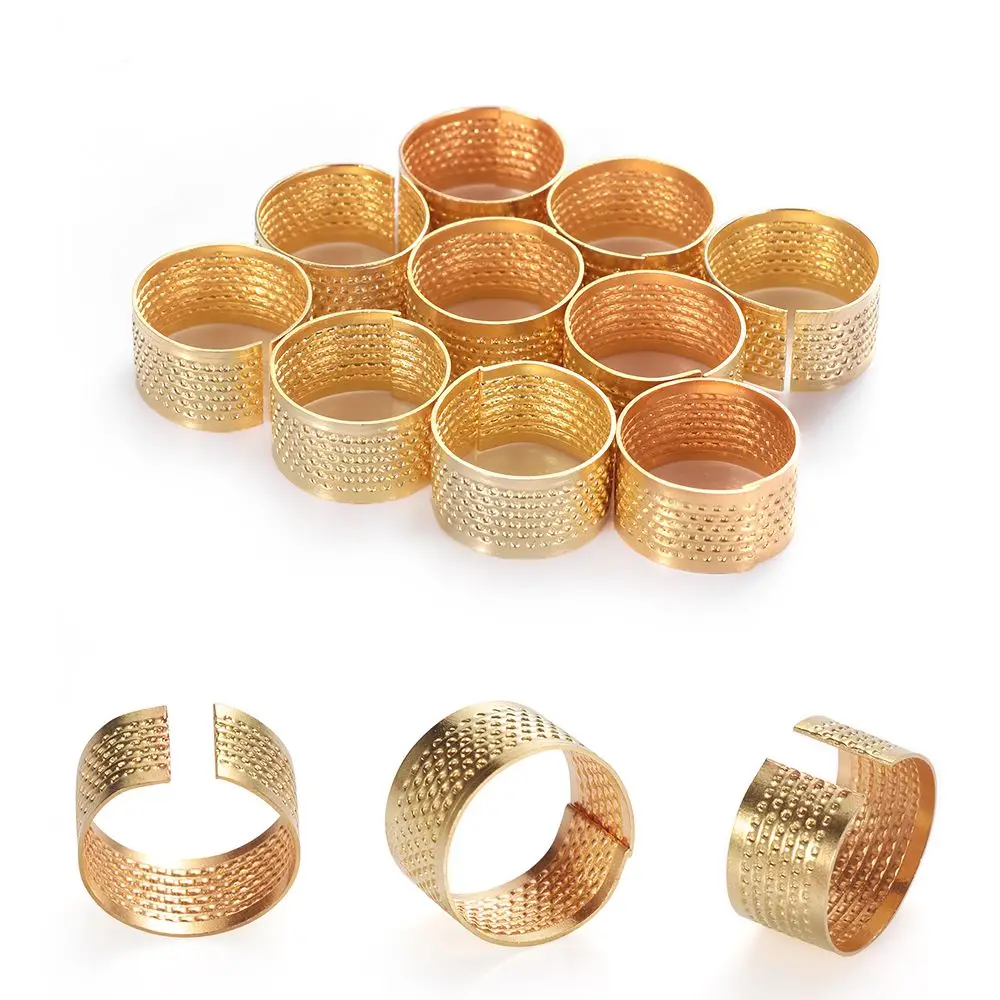 Finger Protector Vintage Gold Needle Thimble Metal Antique Ring Handworking Stitching Tools DIY Crafts Sewing Accessories