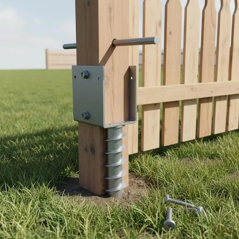 

U-Shape Post Holder 3.94 x 2.76 x 27.56 in For Mailbox Fence Decking DIY Screw In Stake Rebar Support Includes 6 Lag Bolts Heavy Duty Steel Construction
