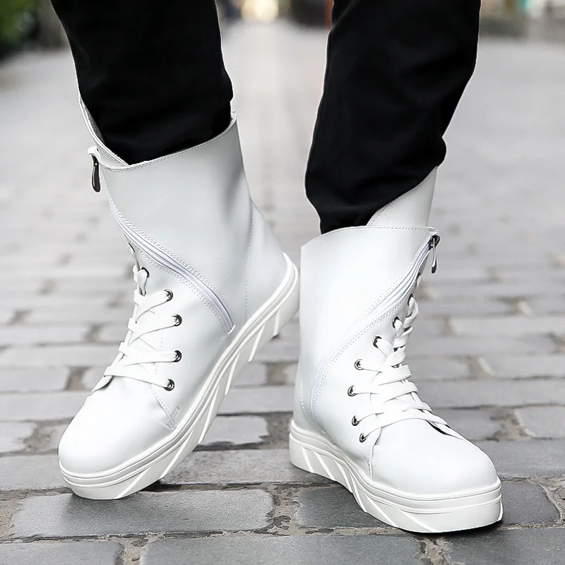 High top casual men's shoes Fashionable minimalist design style Outdoor leisure trend party Street daily office youth shoes