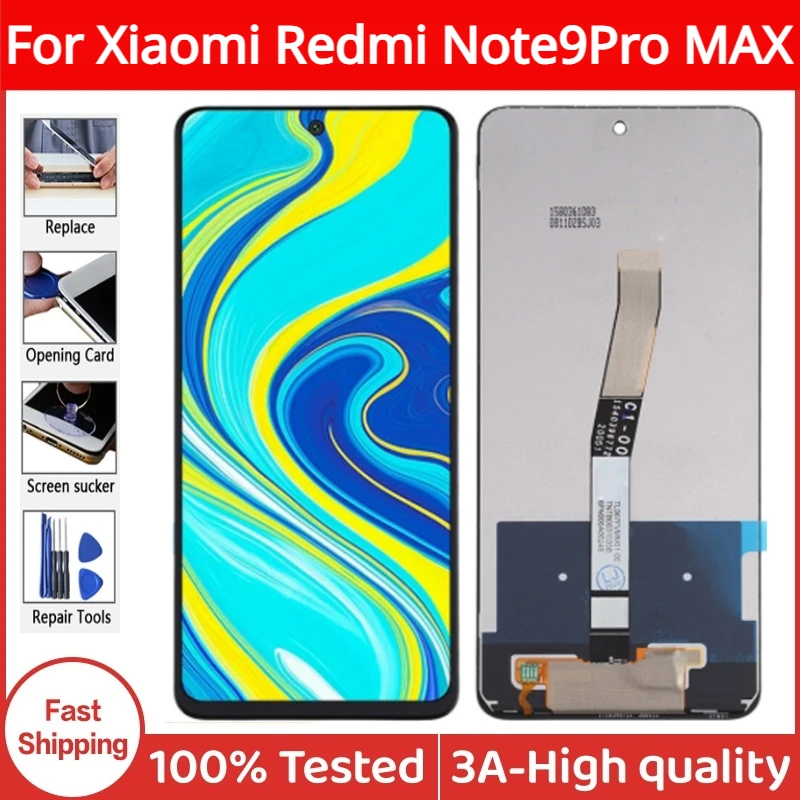 

ЖК-дисплей 6,67 дюйма IPS для Xiaomi Redmi Note 9 Pro Max M2003J6B1I, сенсорный экран, дигитайзер, сборка