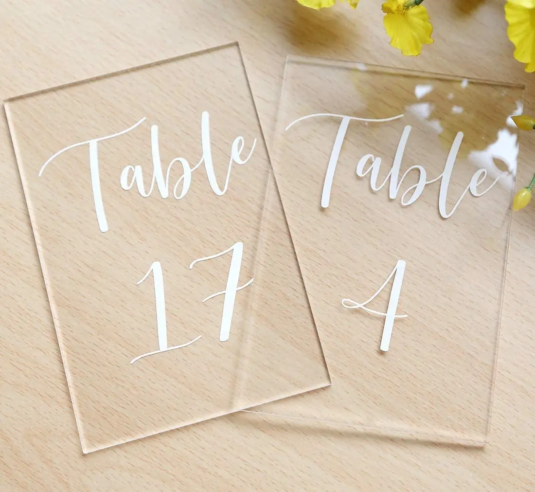 Wedding Party Table Number Decals Removable Waterproof Table Vinyl Sticker Decal for Wedding Glass & Bottle &Board Decoration