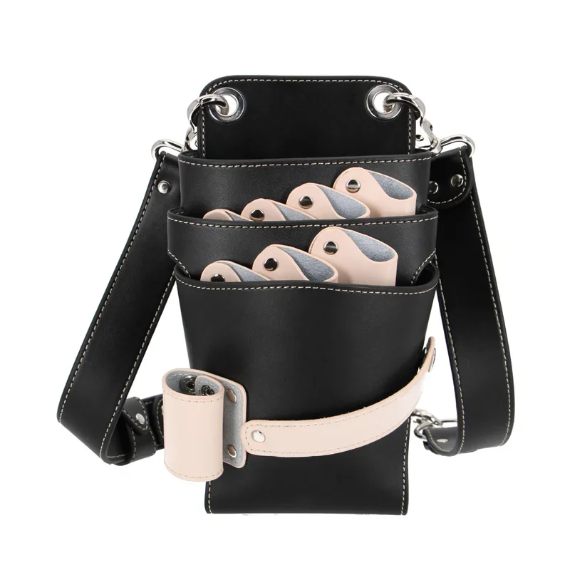 1PC 牛革ヘアはさみバッグコームケースウエストパックメッセンジャーバッグポーチホルダー理髪サロンプロフェッショナルペットはさみケース