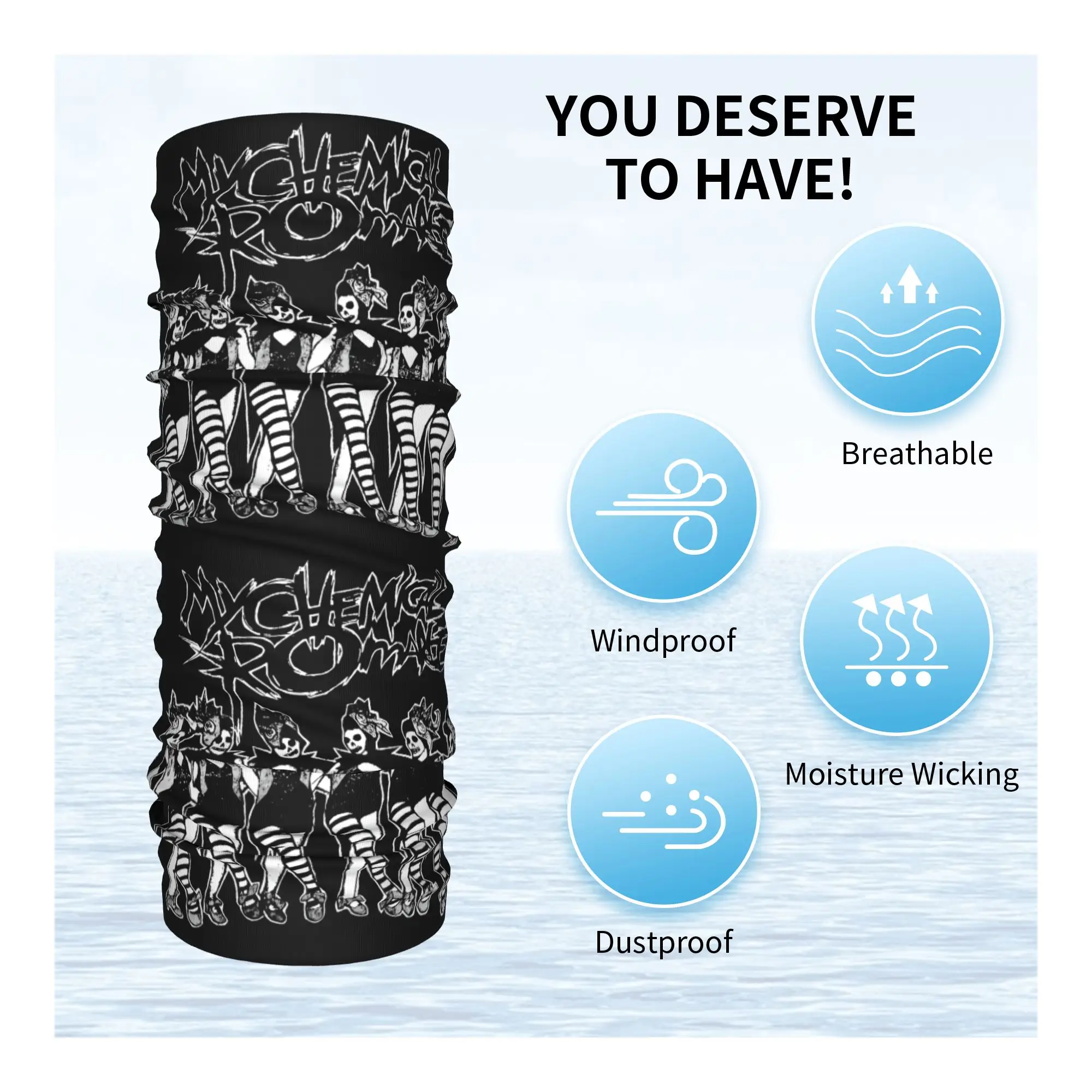 مخصص الرومانسية الكلاسيكية روك باندانا الشتاء الرقبة أدفأ المرأة يندبروف التفاف الوجه وشاح للتزلج مبدع الجراب عقال #3