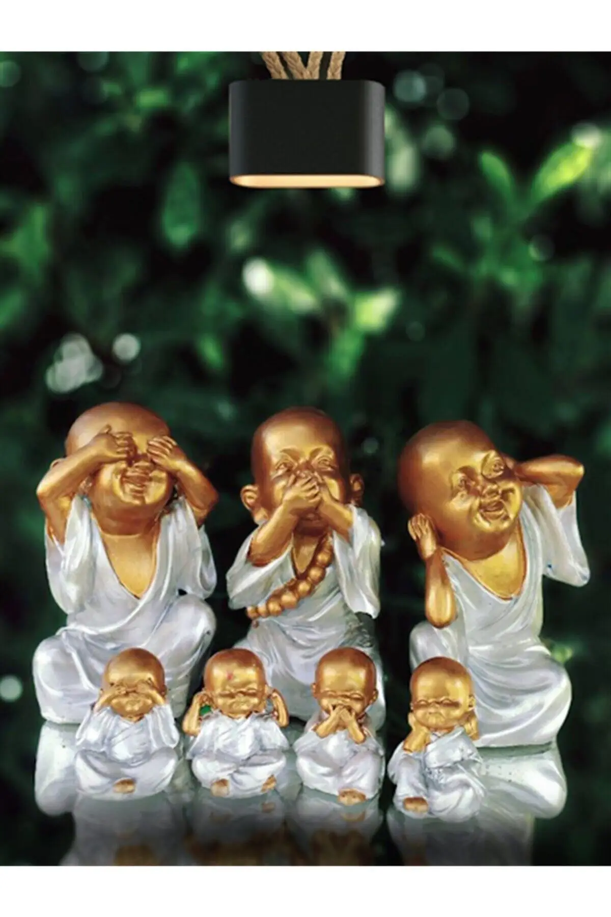 7 Pieces Decorative I Didn't See I Didn't Hear I Don't Know Handmade love trinket home decor sculpture statue art bust sets