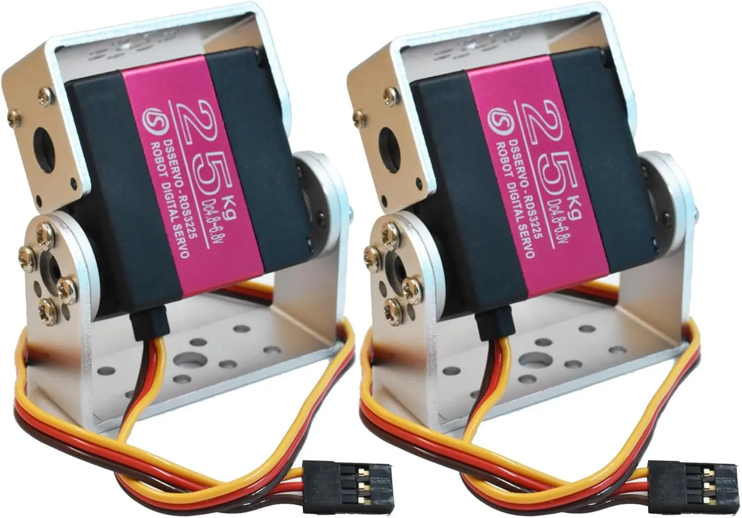 25KG Digital RC Servo RDS3225 Dual Shaft Metal Gear Servos U-Shape Mount Bracket for Robot Robotic Arm Control Angle 270/180°