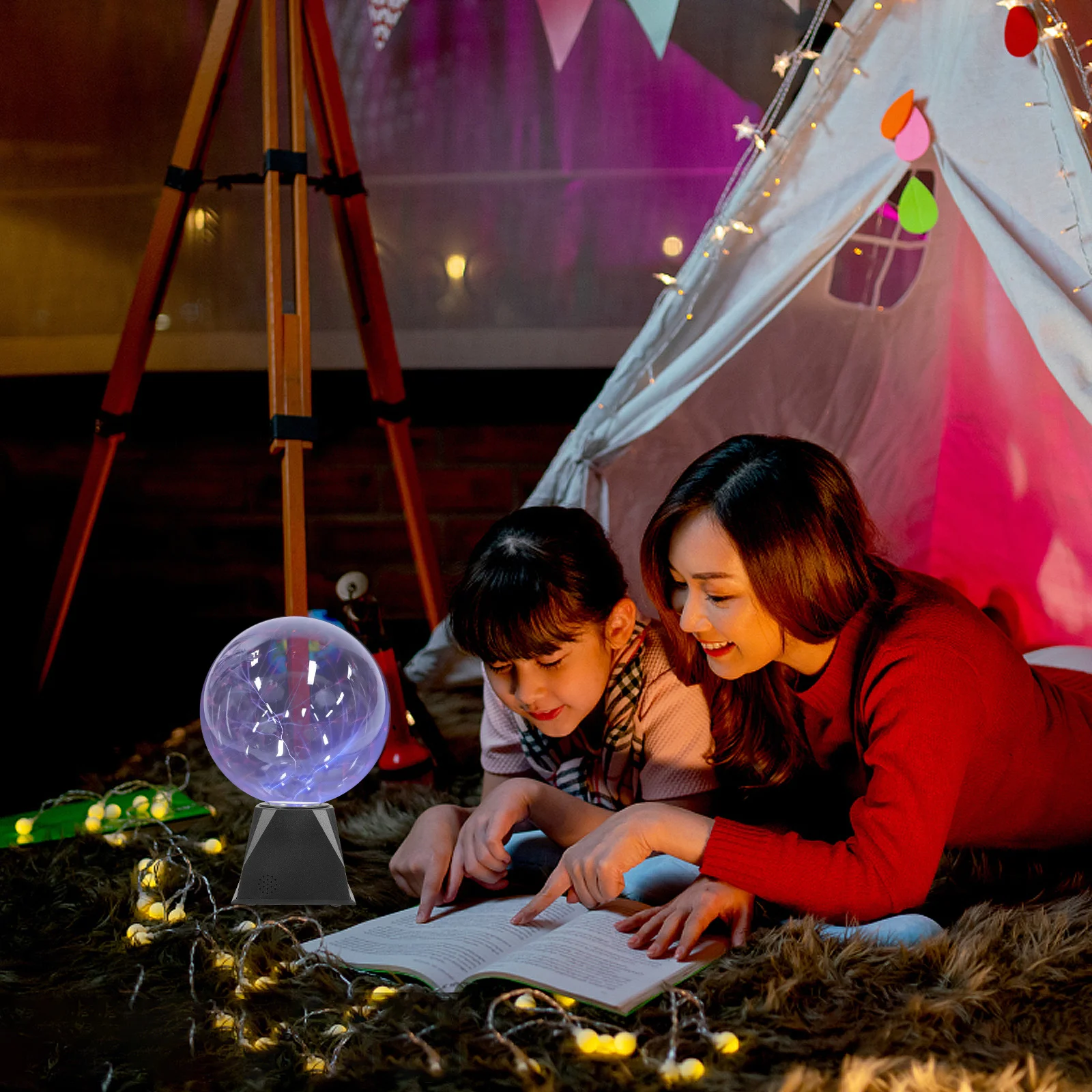 

8 Inch Plasma Ball Sound Control Electric Lamp Interactive Learning Light Home Office Scientific Display Plasma Ball