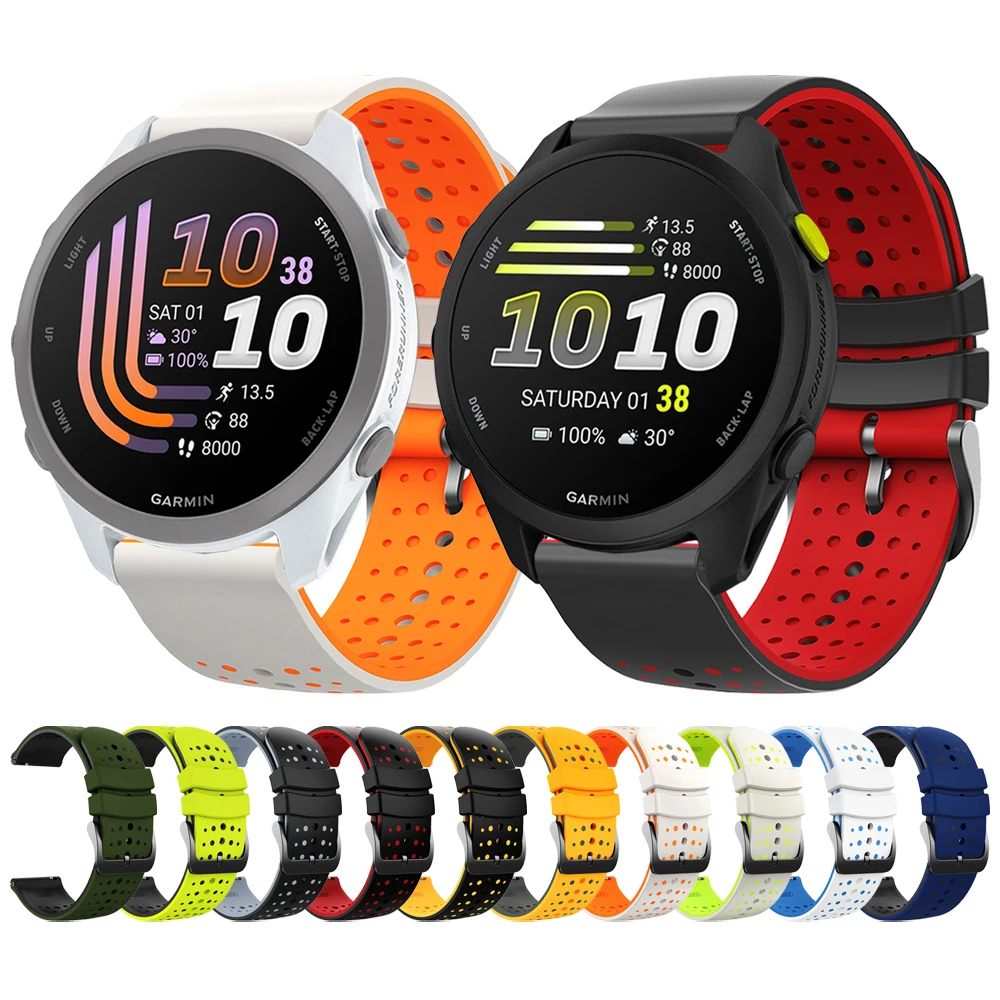 20/22mm Schnellverschluss-Sport-Silikonarmband für Garmin Forerunner 70 170 Music 570 265 255 165/Vivoactive 6 5/Venu 4 3 Plus Armband