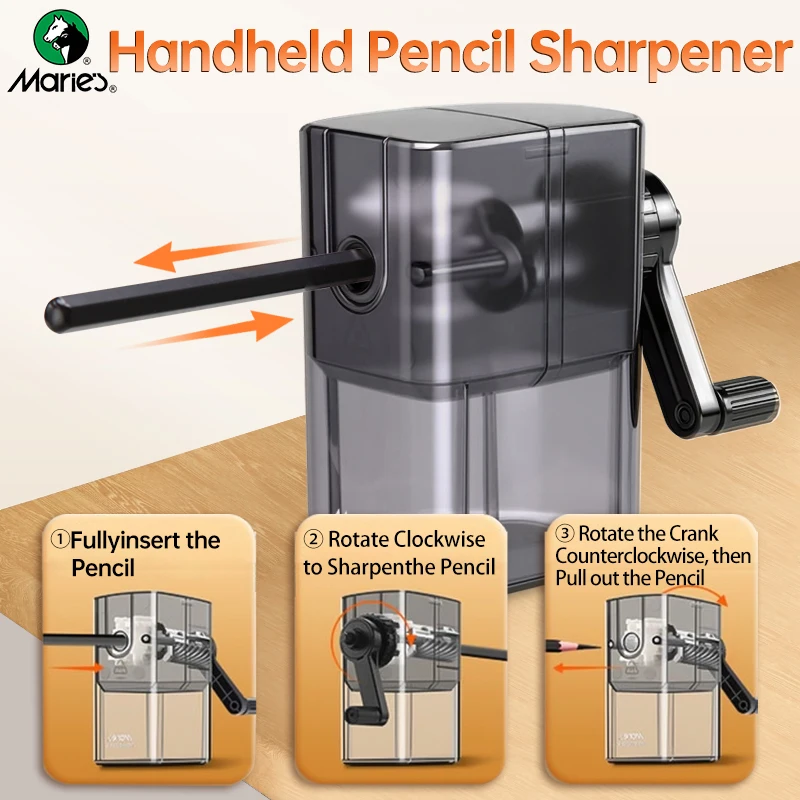 قطعة واحدة من مبراة أقلام الرصاص اليدوية من ماري، 5 قابلة للتعديل للرسم والجرافيت وأقلام الرصاص الملونة، محمولة باليد للبالغين، الفصول الدراسية، من الخلف إلى #6