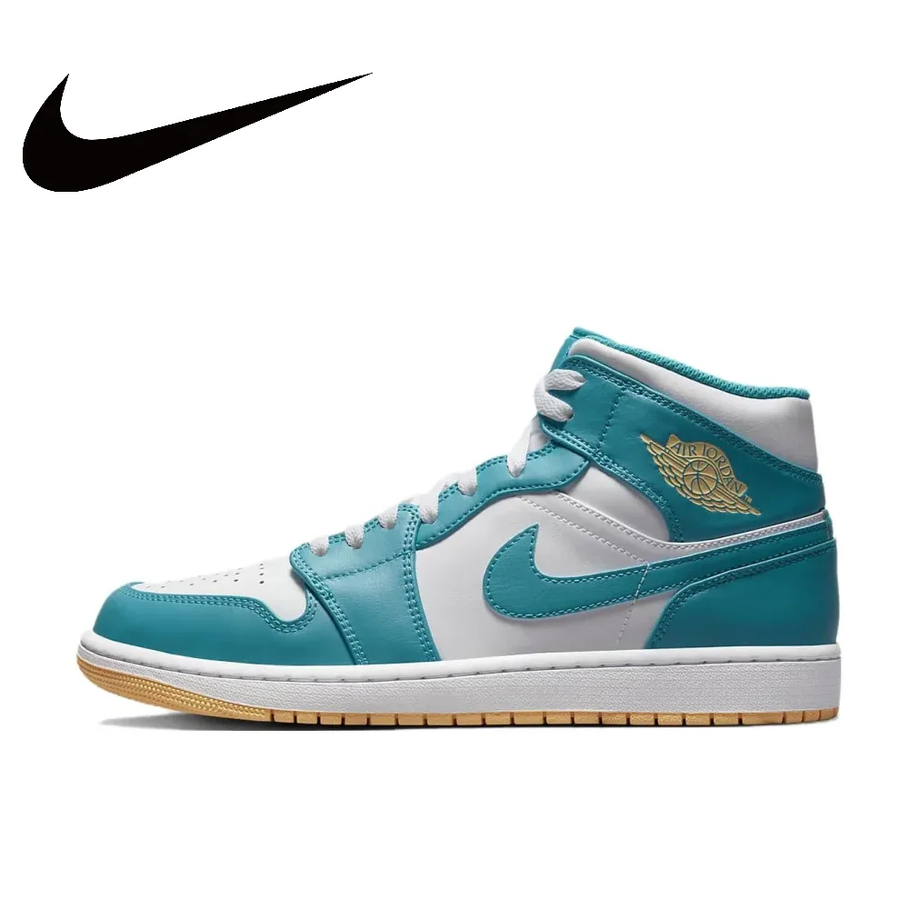 

Мужские баскетбольные туфли Nike Air Jordan 1, модные синие и белые баскетбольные туфли в стиле ретро