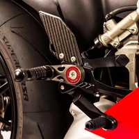 For Ducati V4 V4S V4R Panigale Rearset Foot Pegs Carbon Fiber Adjustable Footrest Aluminum Rear Set V4/S/R 2019 2020 2021 2022
