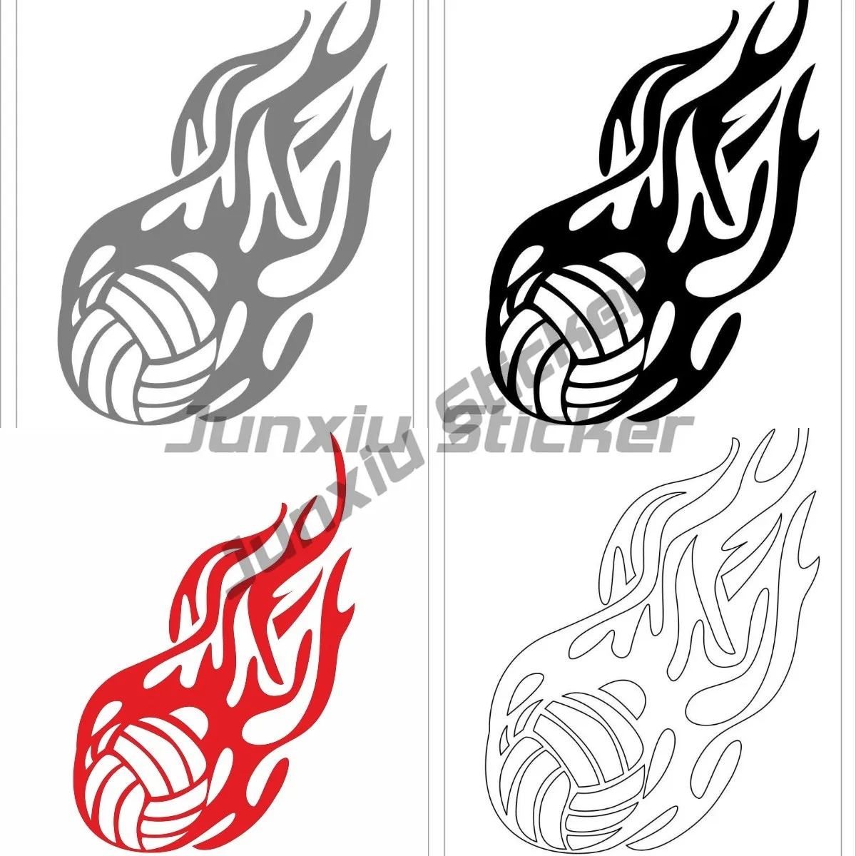 

Creative Fine Decal Bumper Decal JDM Die Cut Flaming Volleyball Auto Truck, Notebook Laptop Vinyl Tuning