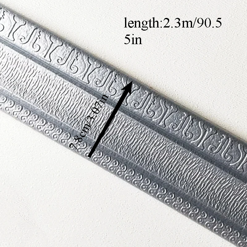 1pc 2.3mX7.8cm Wallpaper Decorative Line Skirting Line Decoration Self-adhesive Waterproof Living Room Wall Border Sticker