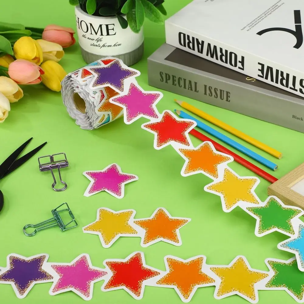 10/21m Wall Decoration Stickers Colorful Self-Adhesive Photo Frame DIY Five-pointed Star Blackboard Border Stickers