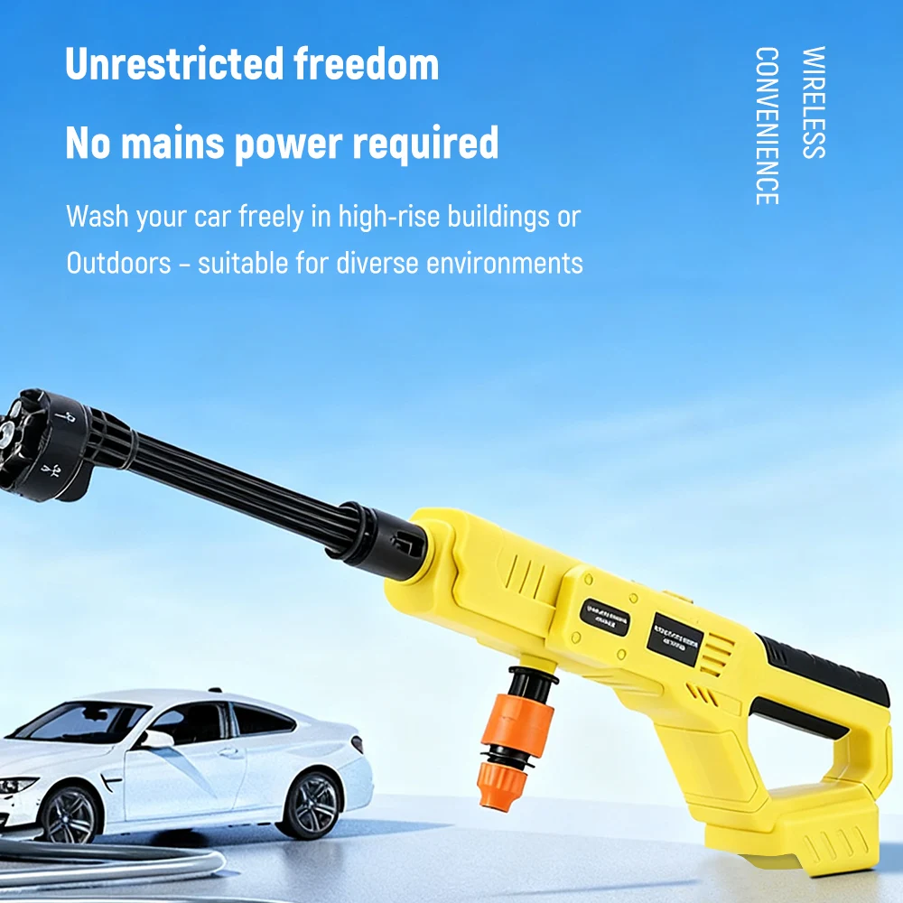 Cordless Electric High Pressure Washer Gun with Box 6-in-1 Garden Washing Spray Gun Compatible with Makita Battery for Car Wash