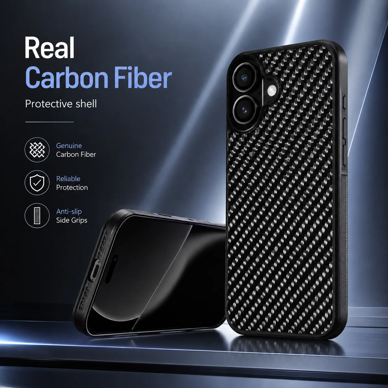 Classic Carbon Fiber Twill  Phone Case for iPhone 18 17 Air 16 Ultra Plus 15 Pro Max 14 13 12 Mini Slim Durable Cover