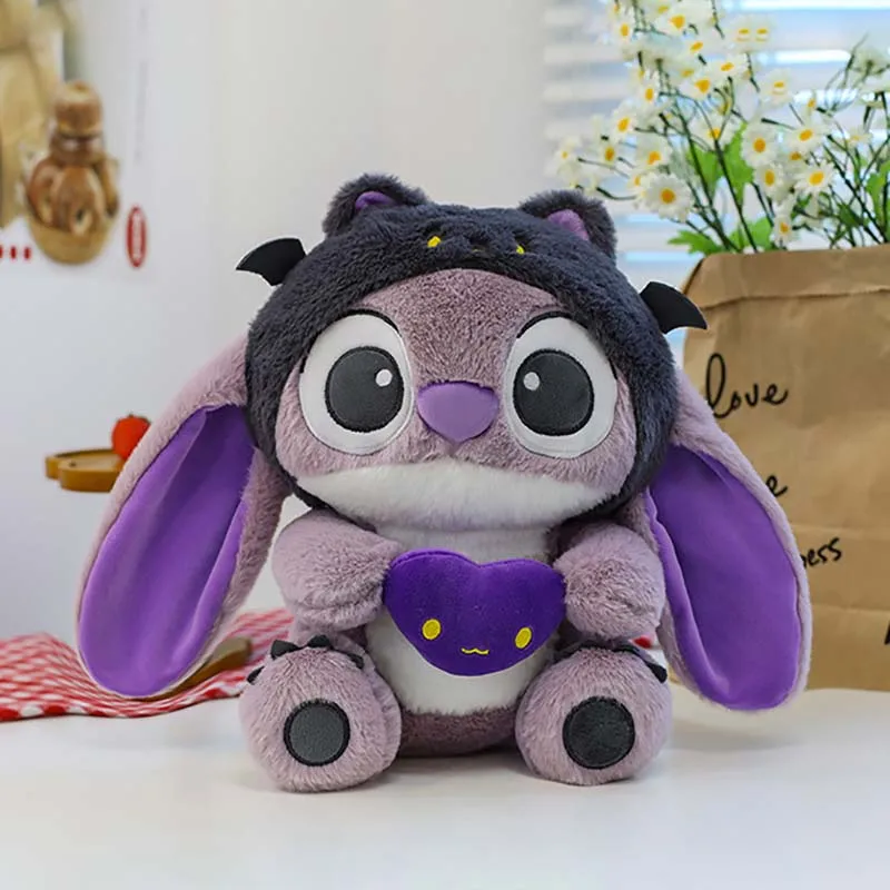 Disney Lilo & Stitch giocattoli di peluche Kawaii Anime Plushie bambole Stitch morbido farcito viola diavolo 23-78 cm regali di Natale per i bambini